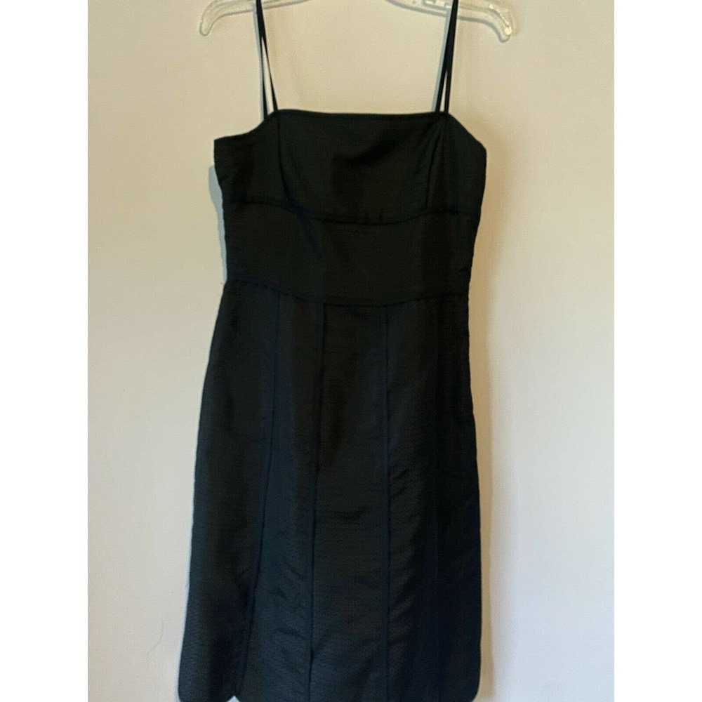 𝅺Ann Taylor Silk Sheath Career Dress Black 6 Lined Summer